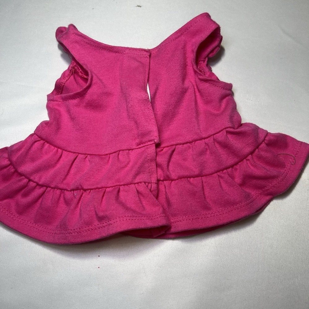 Build‎ A Bear Workshop Clothes Pink Floral Rose Flower Rosette Gem Dress - Picture 5 of 9